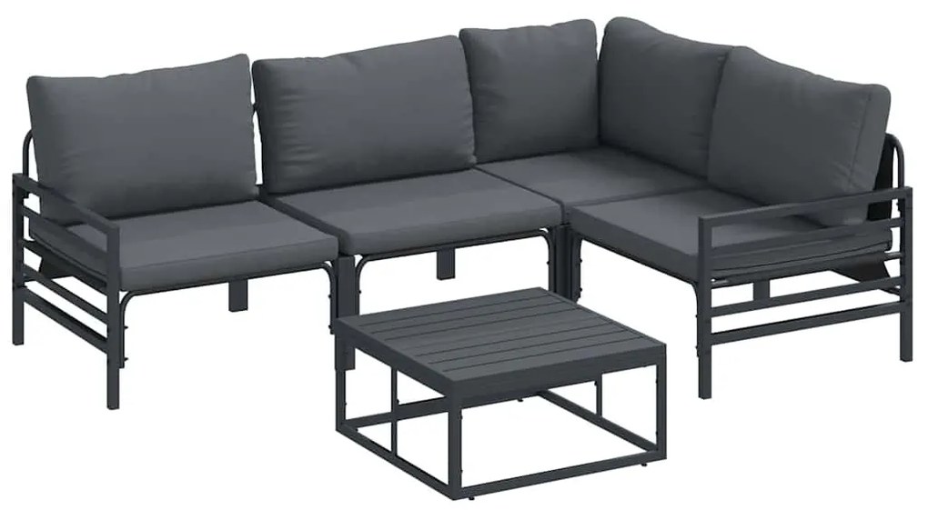 vidaXL Σετ Καναπέ Κήπου 6 pcs Ανθρακί Ατσάλι
