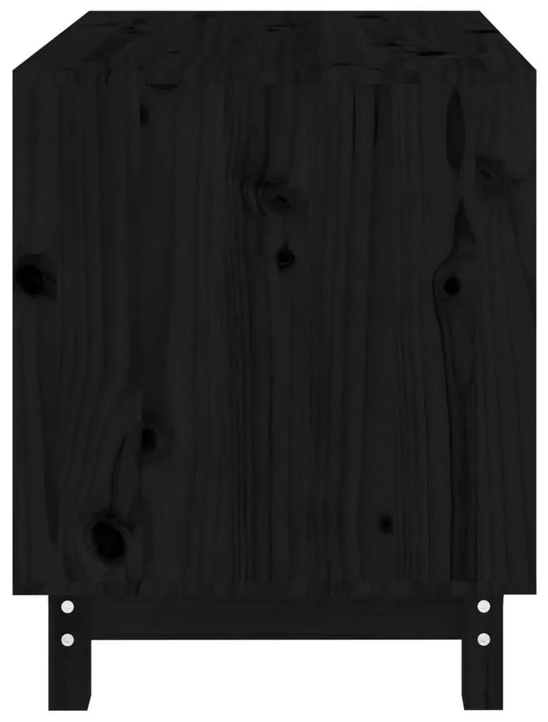 Σπιτάκι Σκύλου Μαύρο 70 x 50 x 62 εκ. από Μασίφ Ξύλο Πεύκου - Μαύρο