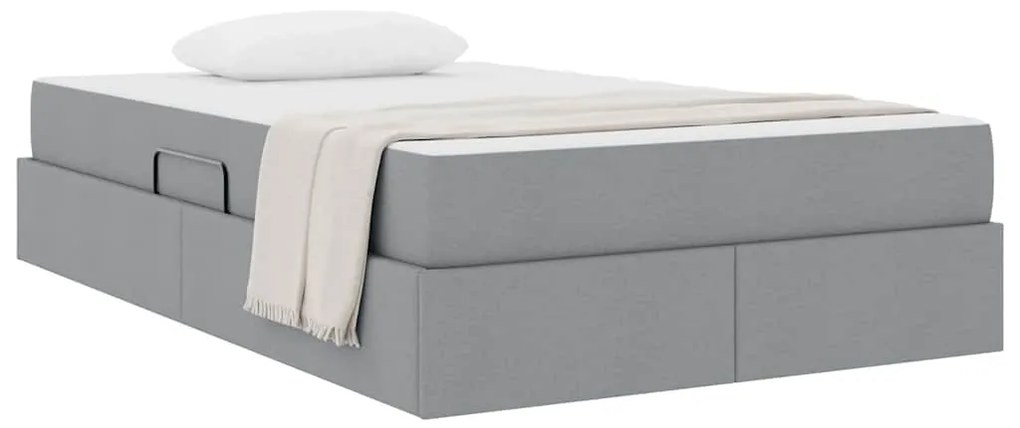 vidaXL Κρεβάτι με αποθηκευτικό χώρο και στρώμα με στρώμα Ανοιχτό γκρι