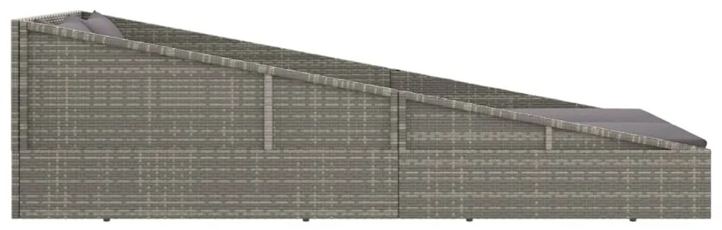 vidaXL Ξαπλώστρα - Κρεβάτι Κήπου Γκρι 110x200 εκ. Συνθετικό Ρατάν