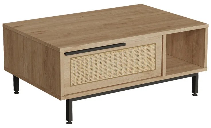 Τραπεζάκι σαλονιού Baron με αποθηκευτικό χώρο pakoworld σε φυσική απόχρωση 90x60x37.6εκ 176-000216