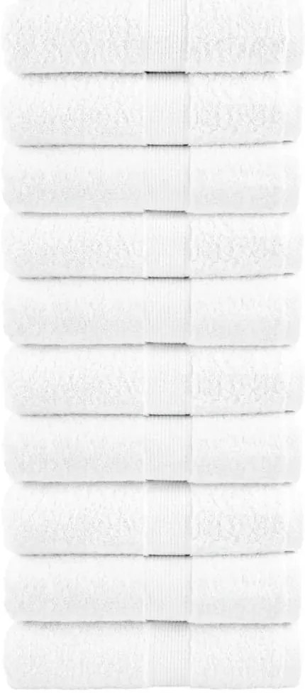 vidaXL Πετσέτες Χεριών Premium SOLUND 10 Τεμ Λευκές 30x30εκ 600γρ/μ²εκ