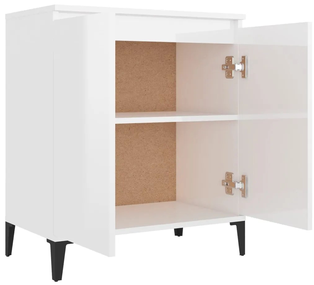 vidaXL Ντουλάπι Γυαλιστερό Λευκό 60x35x70 εκ. από Επεξεργασμένο Ξύλο