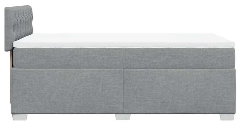 vidaXL Κρεβάτι Boxspring με Στρώμα Ανοιχτό Γκρι 80x200 εκ. Υφασμάτινο