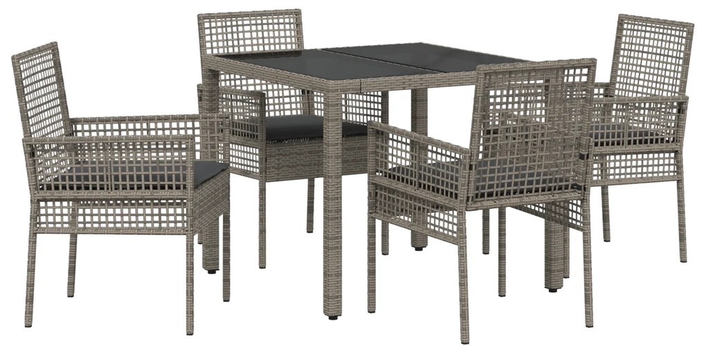 vidaXL Σέτ φαγητού για κήπο 5 pcs Γκρι 90 x 90 x 75 cm