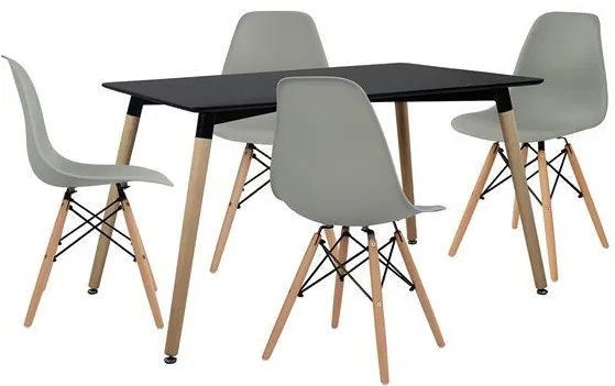Σετ τραπεζαρίας C10229 5τμχ με Τραπέζι MINIMAL 120x80x73εκ. & Καρέκλες TWIST Γκρί