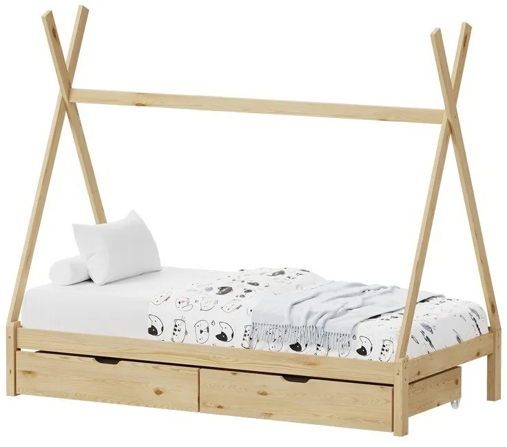 Κρεβάτι Παιδικό Lalitto (Για Στρώμα 90x190cm) 370-000018 Με Συρτάρια 196x98x170cm Natural Μονό