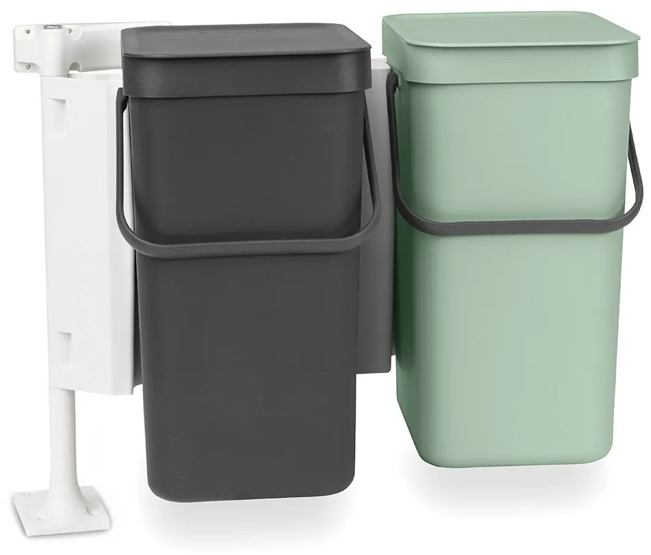 Brabantia 1005513 Κάδος Απορριμμάτων Sort&amp;Go 2x12L, Dark Grey &amp; Jade Green