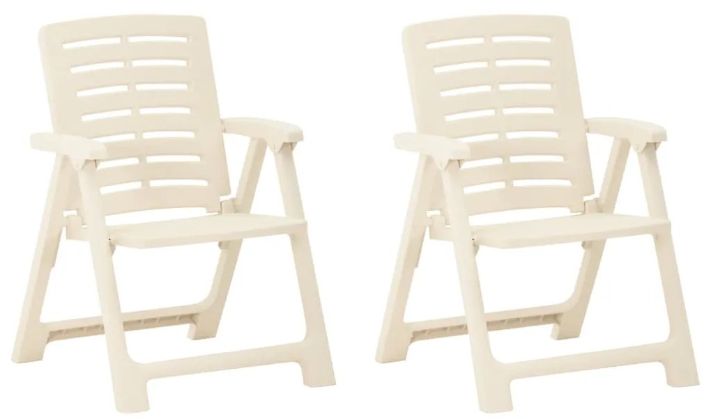 315836 vidaXL Καρέκλες Κήπου 2 τεμ. Λευκές Πλαστικές Λευκό, 1 Τεμάχιο