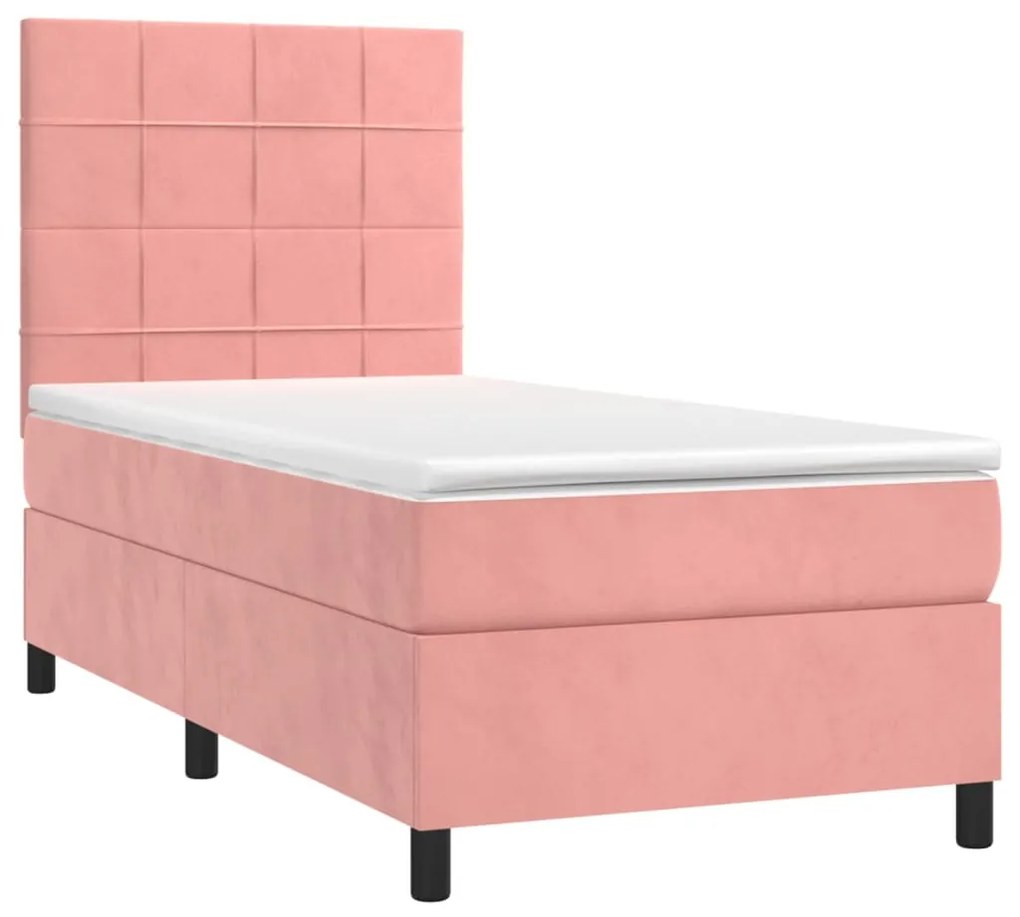 ΚΡΕΒΑΤΙ BOXSPRING ΜΕ ΣΤΡΩΜΑ ΡΟΖ 90X200 ΕΚ. ΒΕΛΟΥΔΙΝΟ 3143006