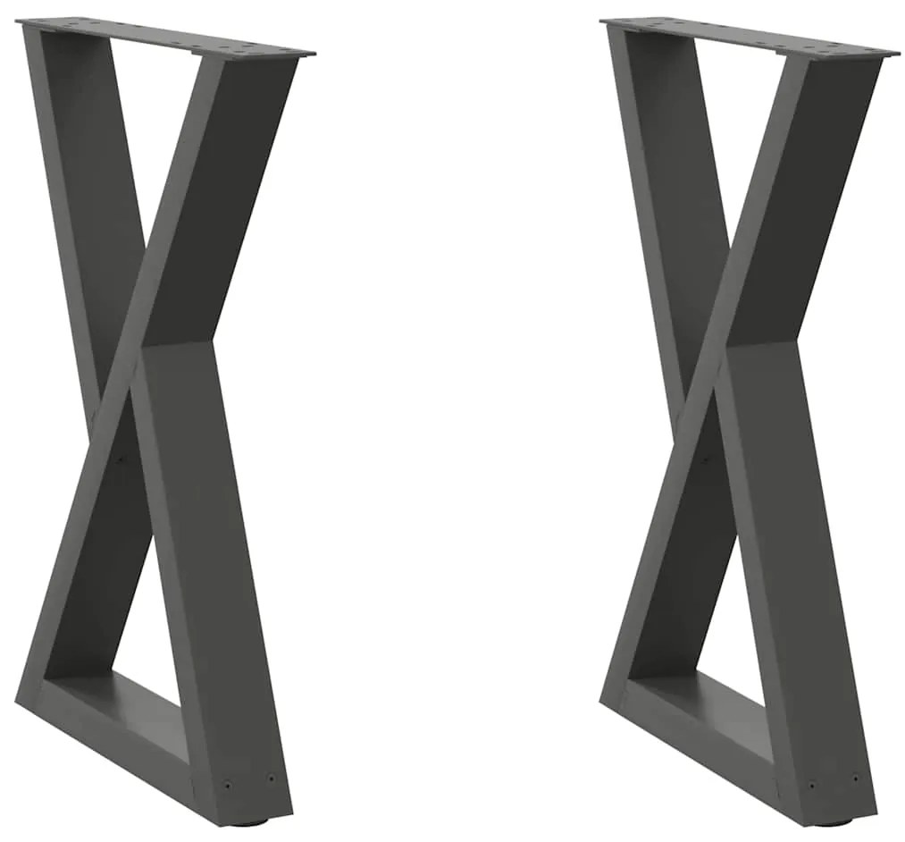 vidaXL Πόδια Τραπεζαρίας 2 τεμ. Ανθρακί 60x(72-73,3) εκ. Ατσάλι