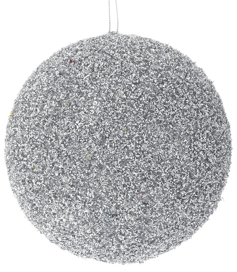 Χριστουγεννιάτικη Μπάλα Polyfoam Ασημί Glitter 10εκ. iliadis 83506