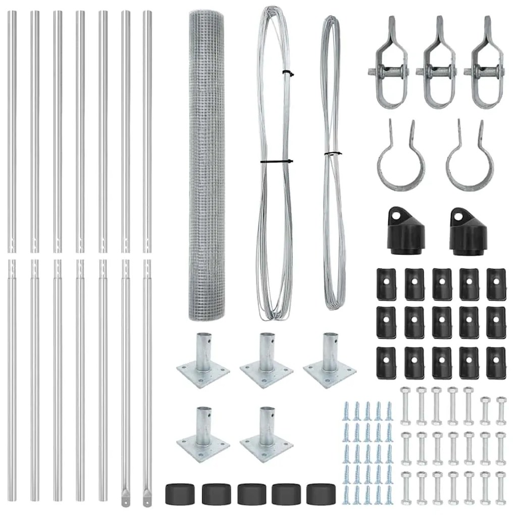 vidaXL Στύλος Περιφράξεων Ασημί 10 x 1 μ (19 x 19 μμ πλέγμα) Ατσάλι