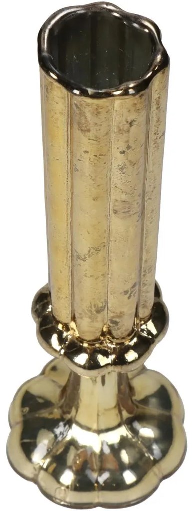 Βάζο Φλάουτο Χρυσό Γυαλί 9x9x26.5cm - Γυαλί - 05150567