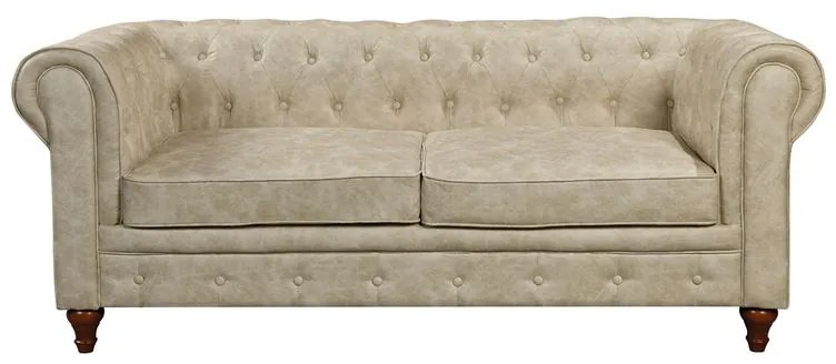 Kαναπές CHESTERFIELD Ύφασμα Μπεζ-Tortora-Sand-Cappuccino 190x82x77cm