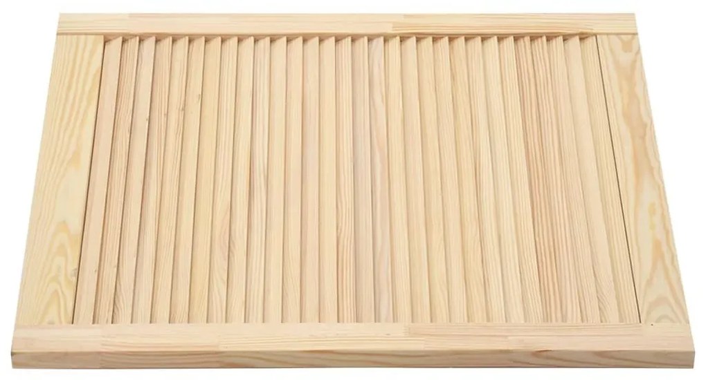 Πορτάκια με Περσίδες 2 Τεμ. 69x59,4 εκ. από Μασίφ Ξύλο Πεύκου - Καφέ