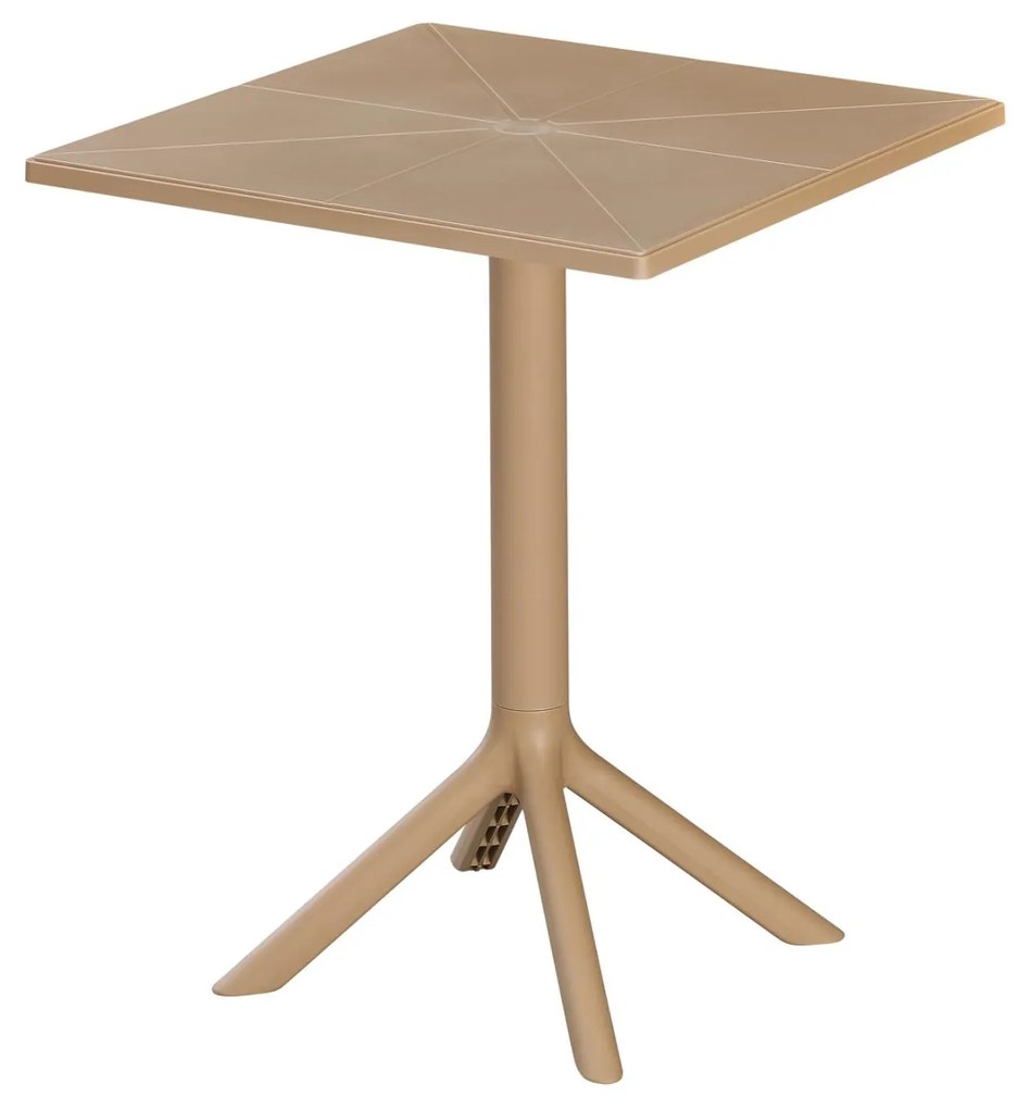 SQUARE POLYPROPYLENE TABLE TERRIN  CAPPUCCINO 60,5x60,5x76,5Hcm.