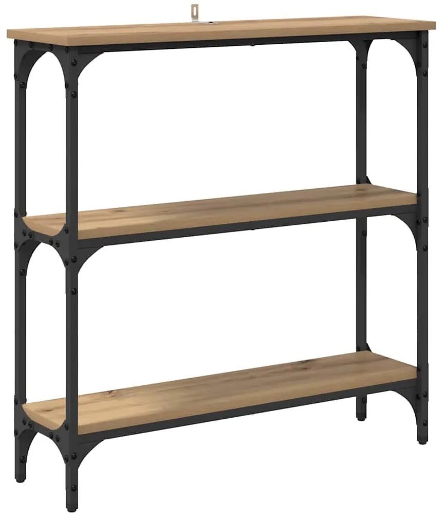 vidaXL Τραπέζι κονσόλας με ράφι artisan δρυς 75 x 22.5 x 75 εκ