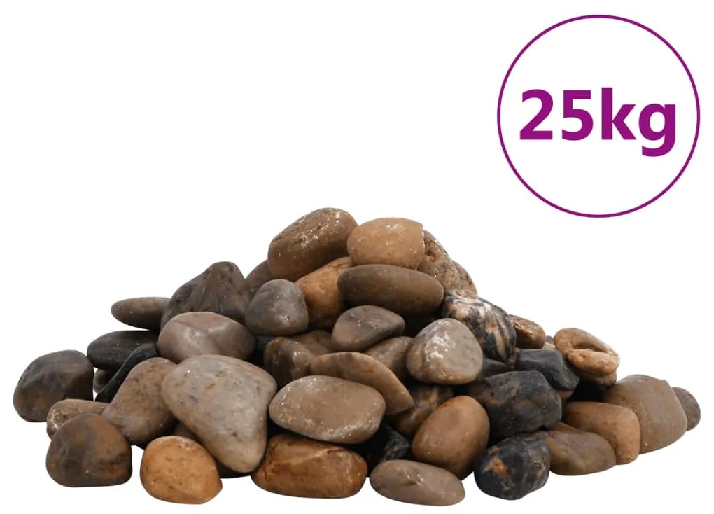 vidaXL Βότσαλα Γυαλισμένα Πολύχρωμα 25 κ. 2-5 εκ.