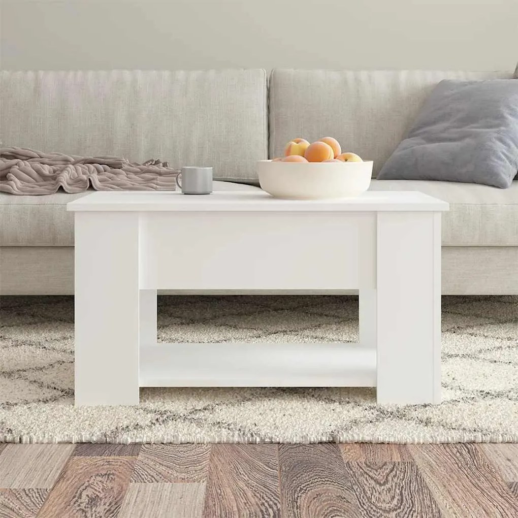 vidaXL Τραπεζάκι Σαλονιού Λευκό 79 x 49 x 41 εκ. Επεξεργασμένο Ξύλο