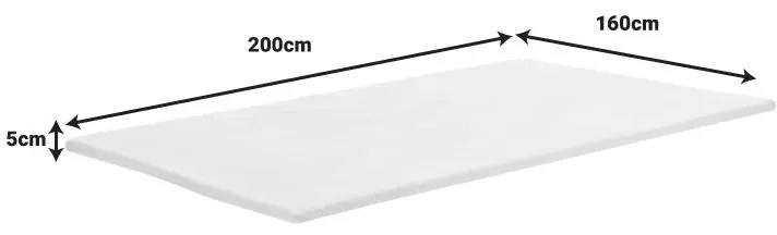Ανώστρωμα Casmeriane roll pack λευκό ύφασμα-memory foam 160x200x5εκ 160x200x5 εκ.