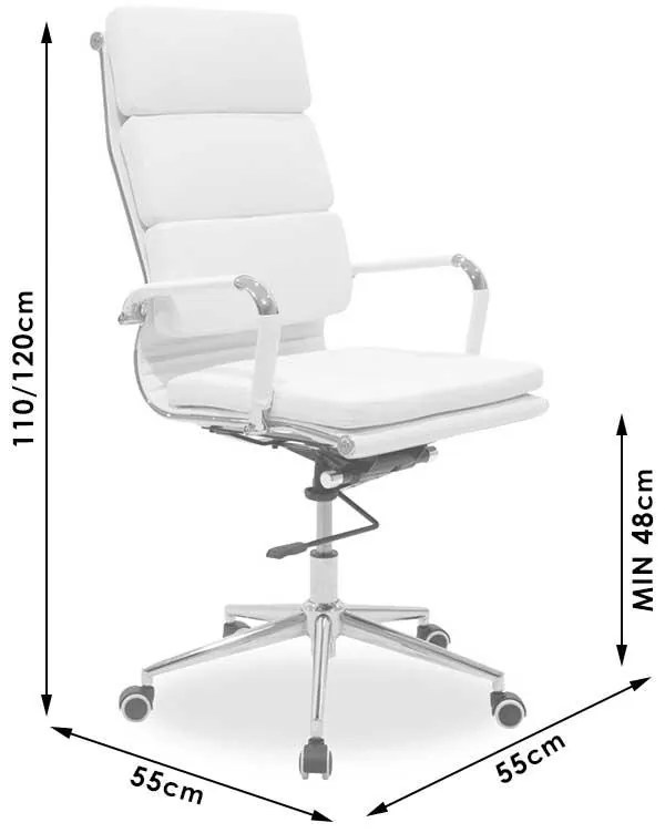 Καρέκλα γραφείου διευθυντή Tokyo pu λευκό 55x55x110 εκ.