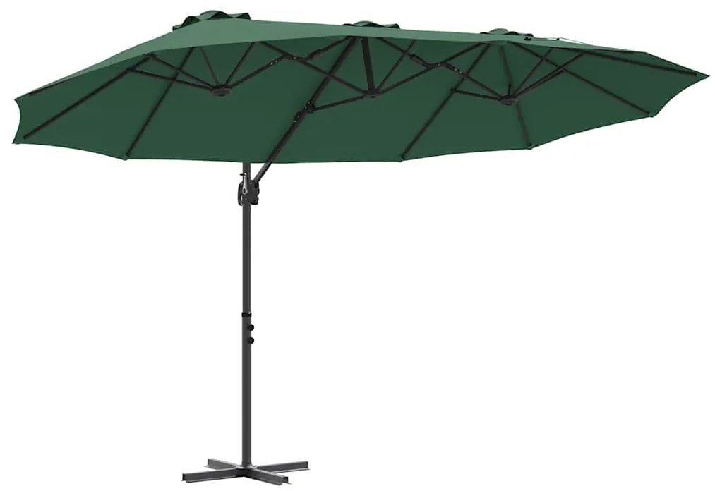 vidaXL Ομπρέλα ηλίου Πράσινο 372 x 198 x 243 εκ