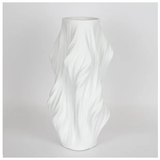 Βάζο Πορσελάνινο 3d Λευκό 16x16x33cm 752-21065 Estheti-752-21065-Λευκό 752-21065