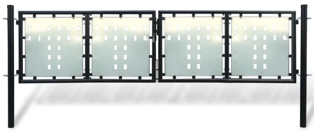 vidaXL Πόρτα Περίφραξης Μονή Μαύρη 300 x 150 εκ.