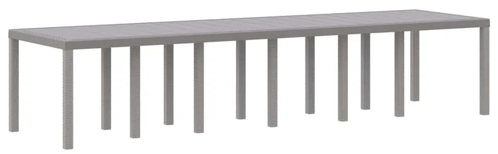vidaXL Σέτ φαγητού για κήπο 15 pcs Ανοιχτό γκρι Rattan Polt
