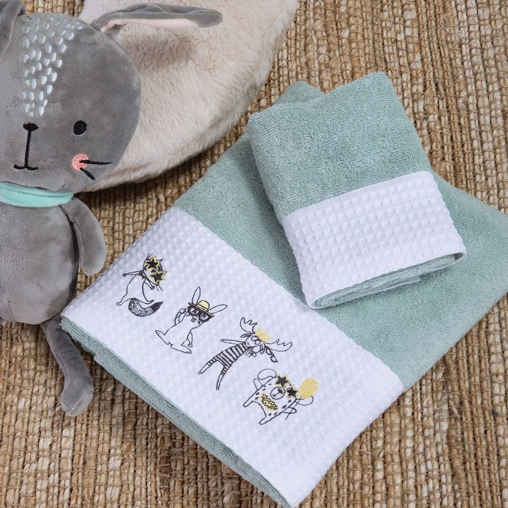 Βρεφικές Πετσέτες (Σετ 2τμχ) Nef-Nef Homeware Baby Party For Animals 420gsm