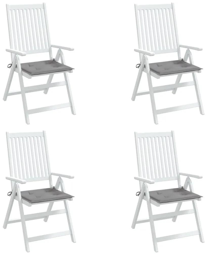 Μαξιλάρια Καρέκλας Κήπου 4 τεμ. Γκρι 50x50x3 εκ.Ύφασμα Oxford - Γκρι