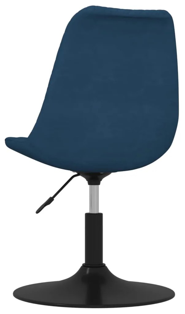 vidaXL Καρέκλες Τραπεζαρίας Περιστρεφόμενες 4 τεμ. Μπλε Βελούδινες