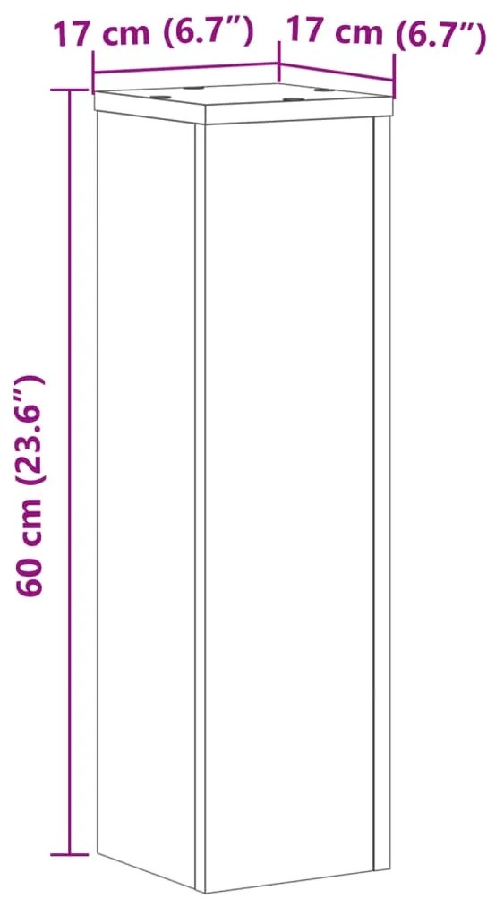 ΒΑΣΕΙΣ ΦΥΤΩΝ 2 ΤΕΜ. SONOMA ΔΡΥΣ 17X17X60 ΕΚ. ΕΠΕΞΕΡΓΑΣΜΕΝΟ ΞΥΛΟ 852935