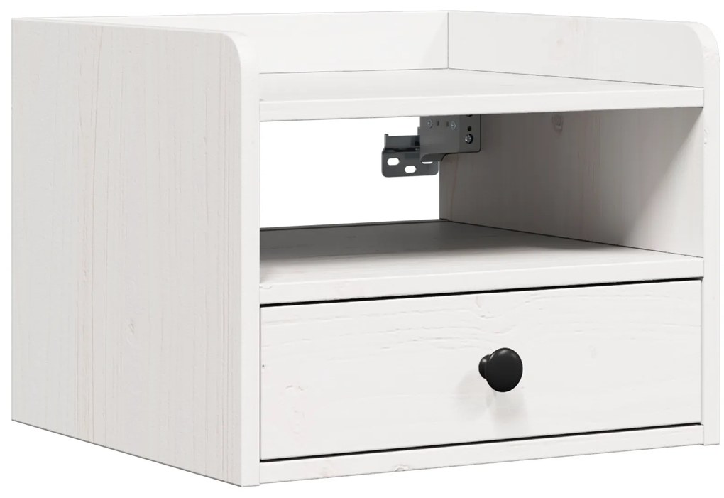 vidaXL Κομοδίνο Λευκό 38 x 36 x 29.5 εκ Συμπαγές ξύλο πεύκου