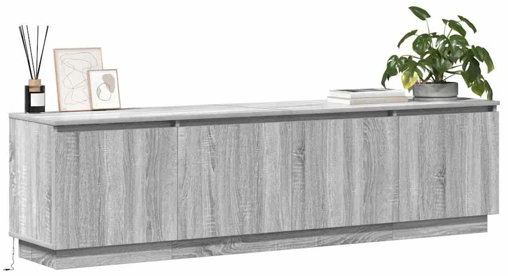 vidaXL Βιτρίνα τηλεόρασης με LED Γκρι sonoma 180 x 38 x 49 εκ