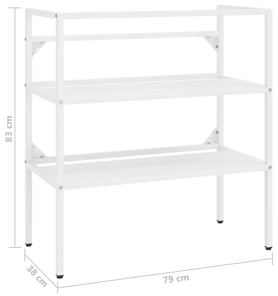Έπιπλο Μπάνιου Λευκό 79 x 38 x 83 εκ. Σιδερένιο - Λευκό
