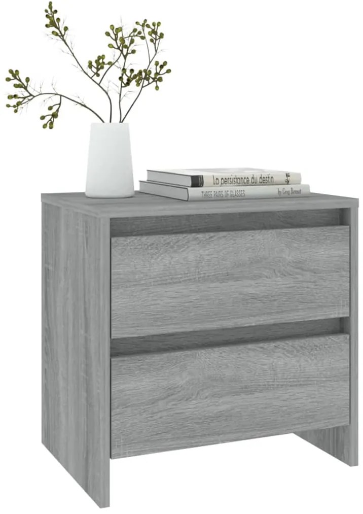 vidaXL Κομοδίνα 2 τεμ. Γκρι Sonoma 45 x 34,5 x 44,5 εκ. Μοριοσανίδα