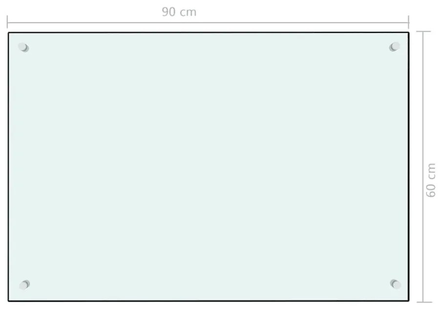 vidaXL Πλάτη Κουζίνας Λευκή 90 x 60 εκ. από Ψημένο Γυαλί