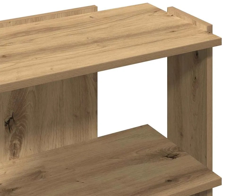 Βιβλιοθήκη 3 επιπέδων Δρυς τεχνίτης 60x30x60 cm - Καφέ