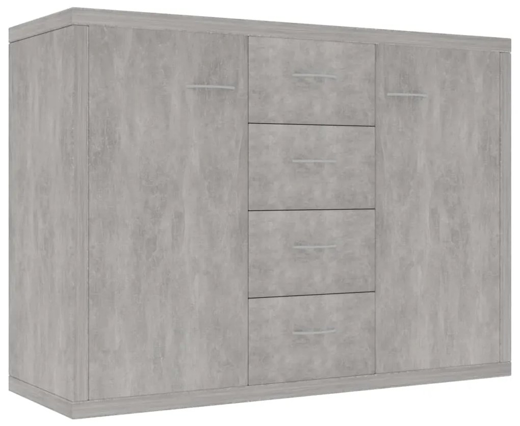 vidaXL Μπουφές Γκρι του Σκυροδέματος 88 x 30 x 65 εκ. από Επεξ. Ξύλο