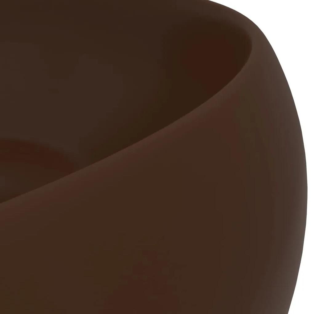Νιπτήρας Πολυτελής Στρογγυλός Σκ. Καφέ Ματ 40x15 εκ. Κεραμικός - Καφέ