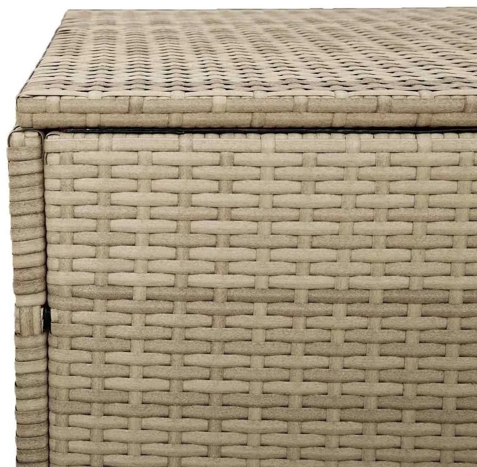 Box αποθήκευσης κήπου Μπεζ 110x50x58 cm Poly Rattan - Μπεζ