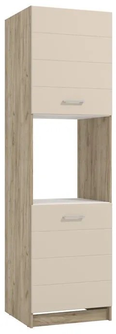 Στήλη κουζίνας DIANA BD 60 Grey Oak - Sand Γυαλιστερό 60x58x216εκ. 60x58x215 εκ.
