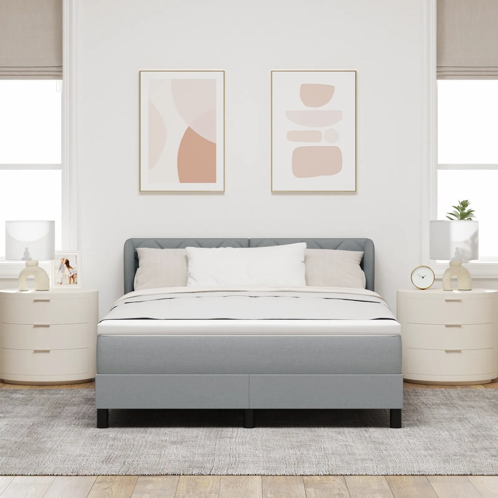 vidaXL Κρεβάτι Box Spring με στρώμα Λαχανί 160x200 εκ. Υφασμάτινο
