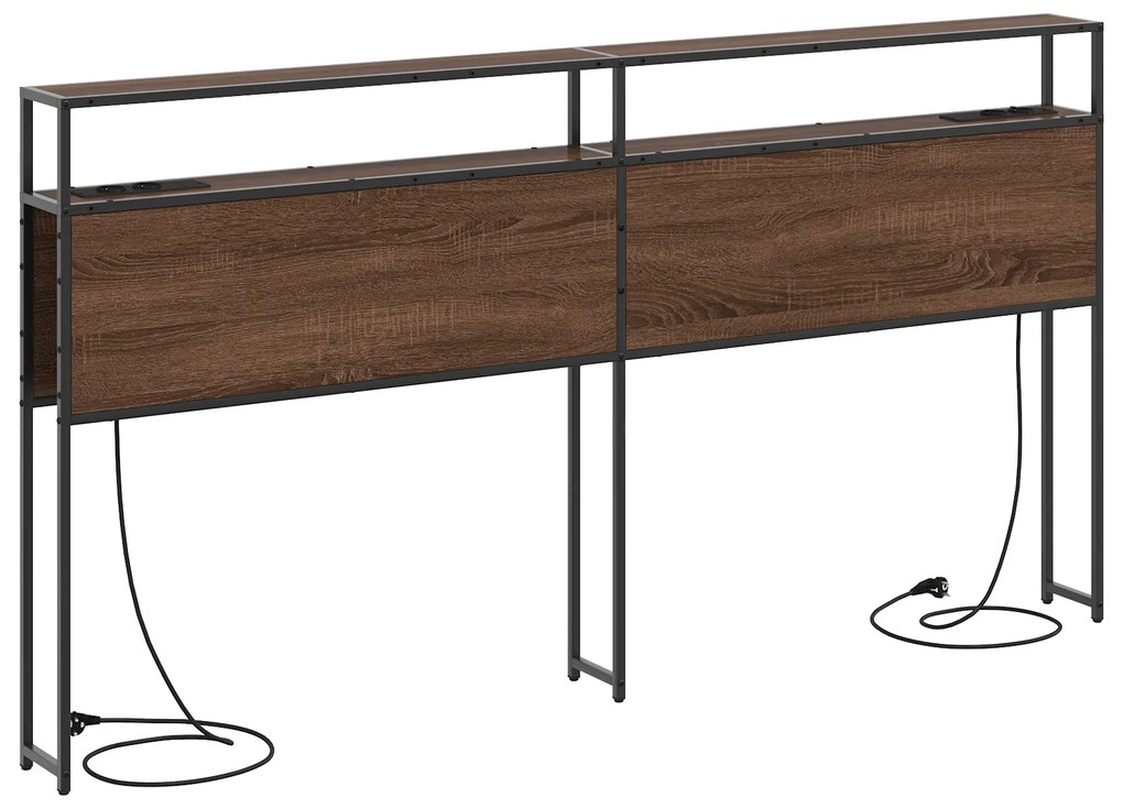 vidaXL Κεφαλάρι Αποθήκης Επιτοίχιο Καφέ δρυς 180 cm Επεξεργασμένο ξύλο