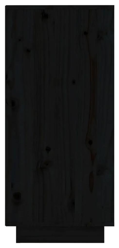 vidaXL Ντουλάπι Μαύρο 31,5 x 34 x 75 εκ. από Μασίφ Ξύλο Πεύκου