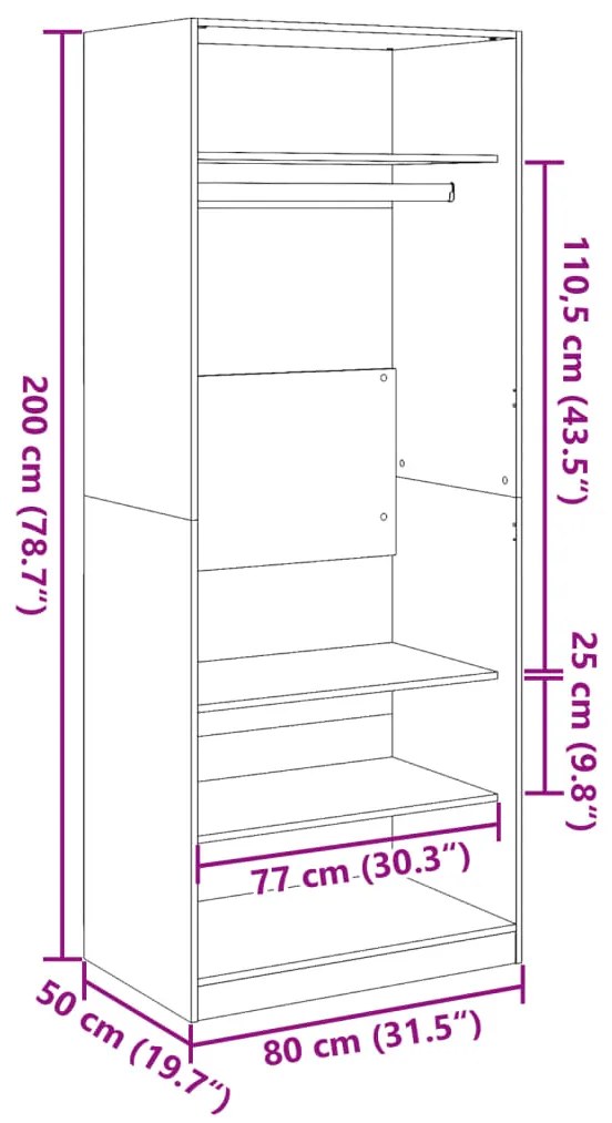 ΝΤΟΥΛΑΠΑ ΧΡΩΜΑ SONOMA ΔΡΥΣ 80X50X200 ΕΚ. ΑΠΟ ΕΠΕΞ. ΞΥΛΟ 3307695