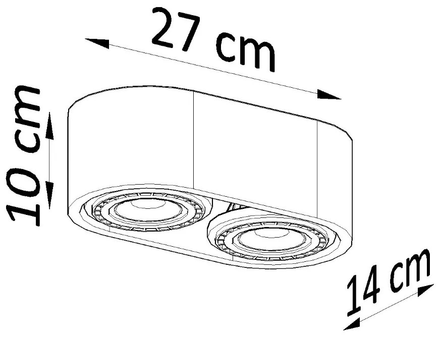 Sollux Φωτιστικό οροφής Basic 2,ξύλο,2xGU10/40w