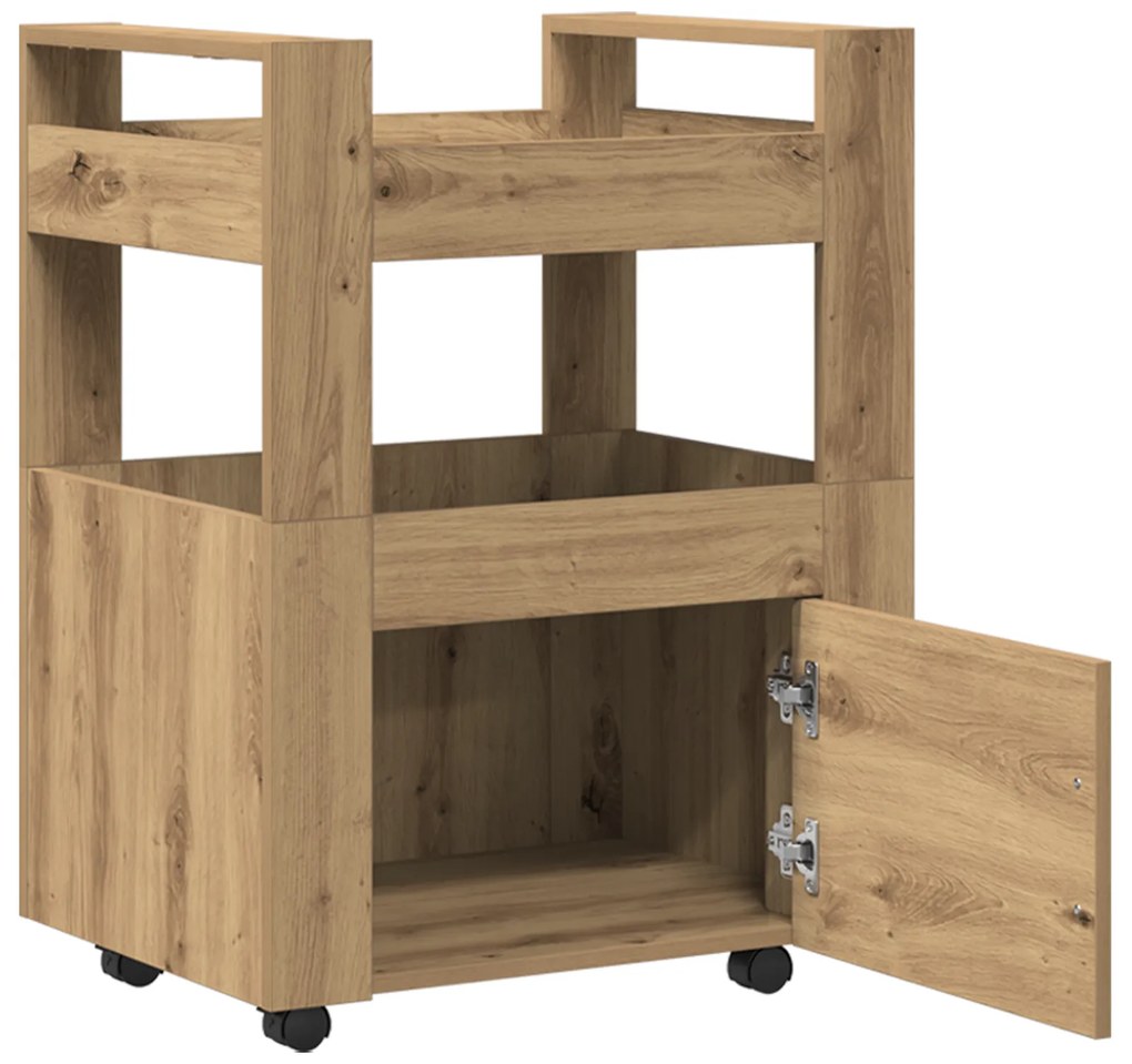 vidaXL Τροχήλατη Κουζίνα Artisan Oak 60x45x80 εκ Επεξεργασμένο Ξύλο